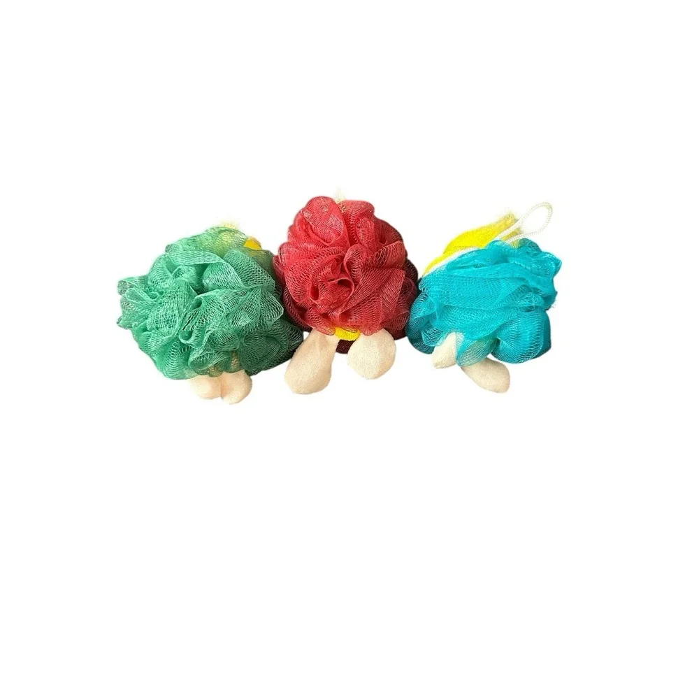 set of 3 kids small animal loofahs bath shower ducks new without tags‎